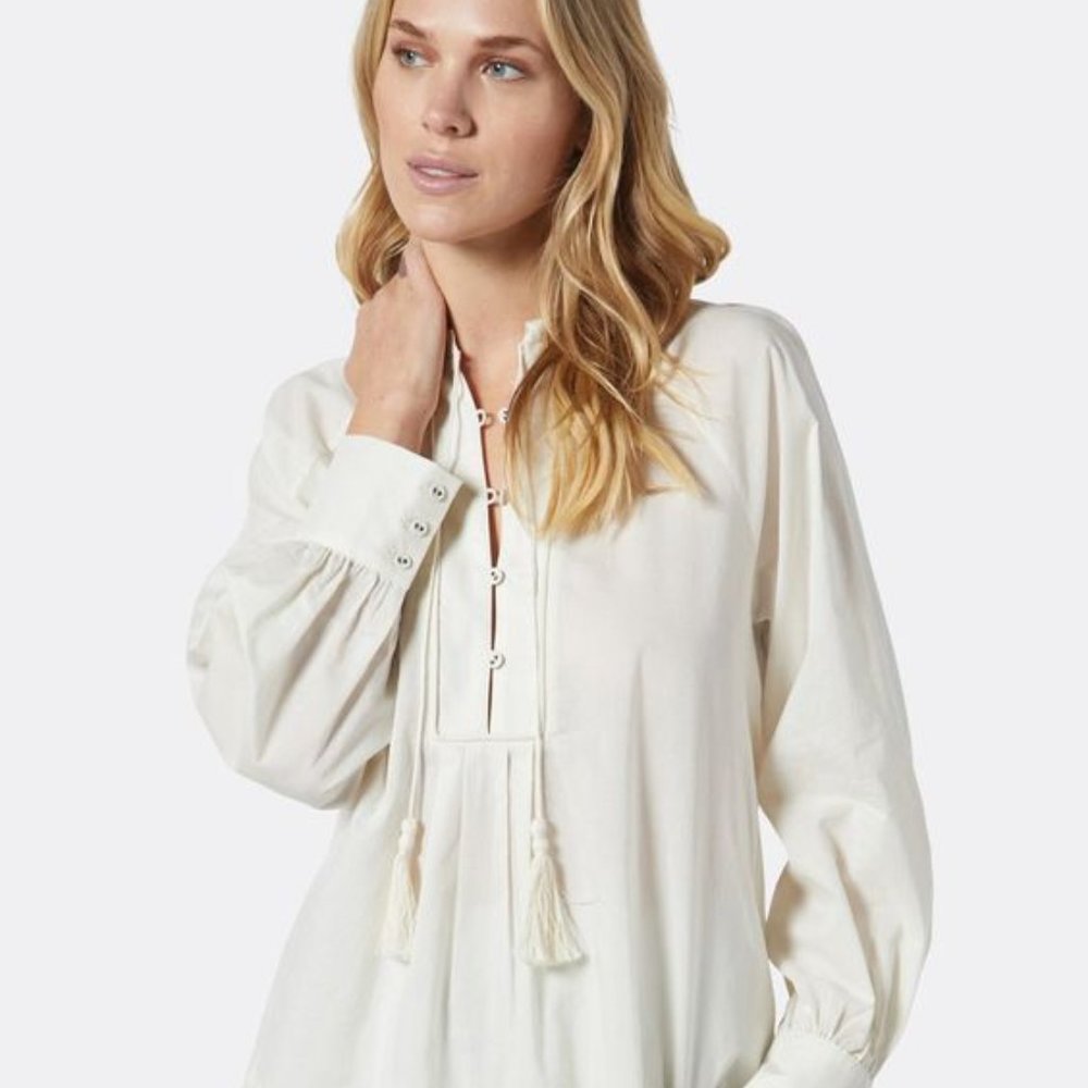 Joie Dracha Long Sleeve Cotton Top - Porcleain White / M / NWT